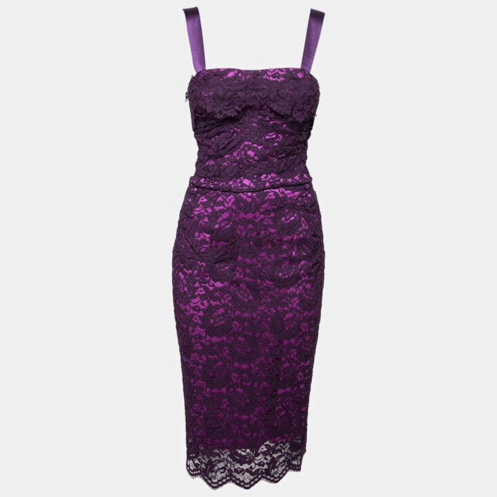 Beautiful Dolce and Gabbana Purple Lace Corset Dress sz 38